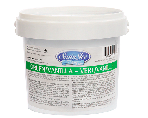 Green Vanilla Ice Rolled Fondant 2.5 Kg Satin Ice