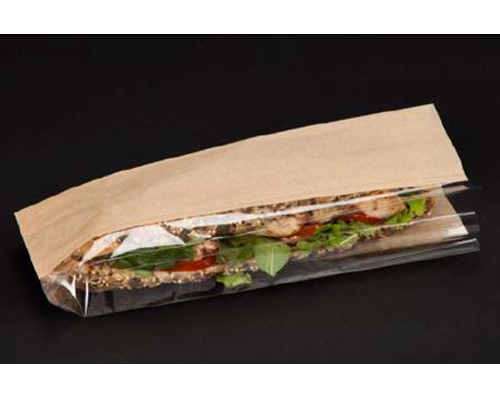 Sandwich Bag Brown With Cello 10X5.5X3.5 1000Un