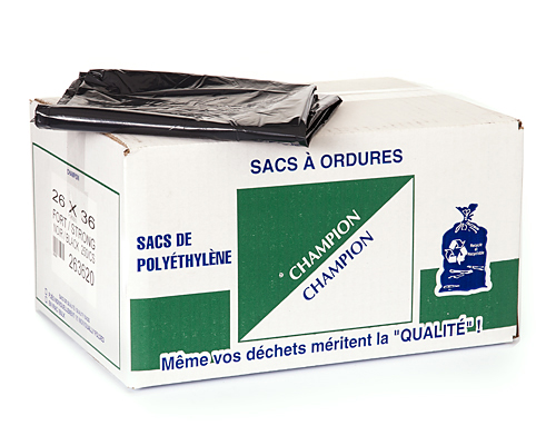 Strong Black Garbage Bag 26''X36'' 250Un