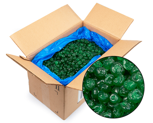 Whole Candied Green Cherries 15 Kg